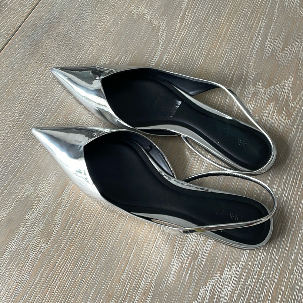 New Zara silver shoes, size 40